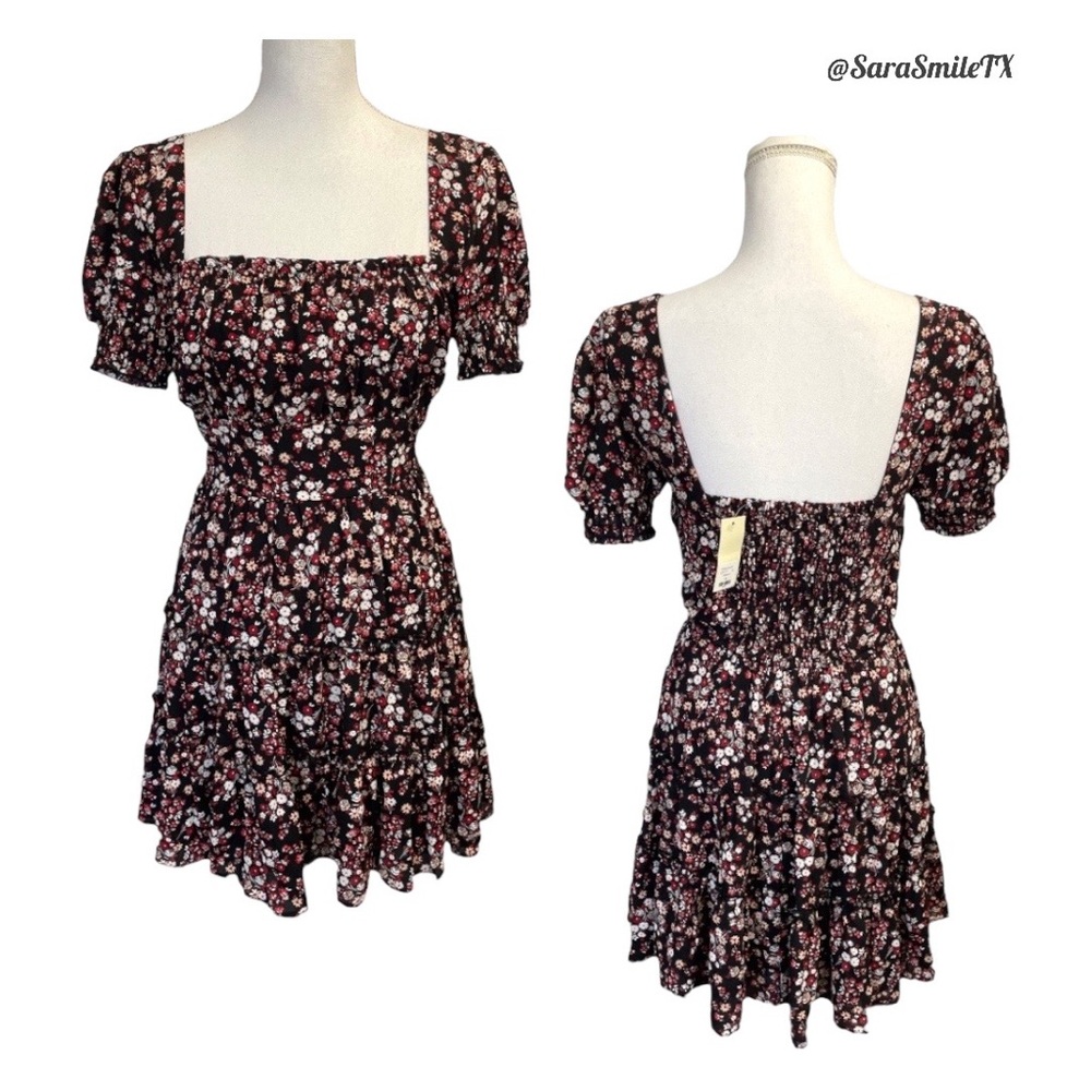 TRIXXI - Emma - Boho Floral Peasant Fit & Flare Mini Summer Dress - NWT